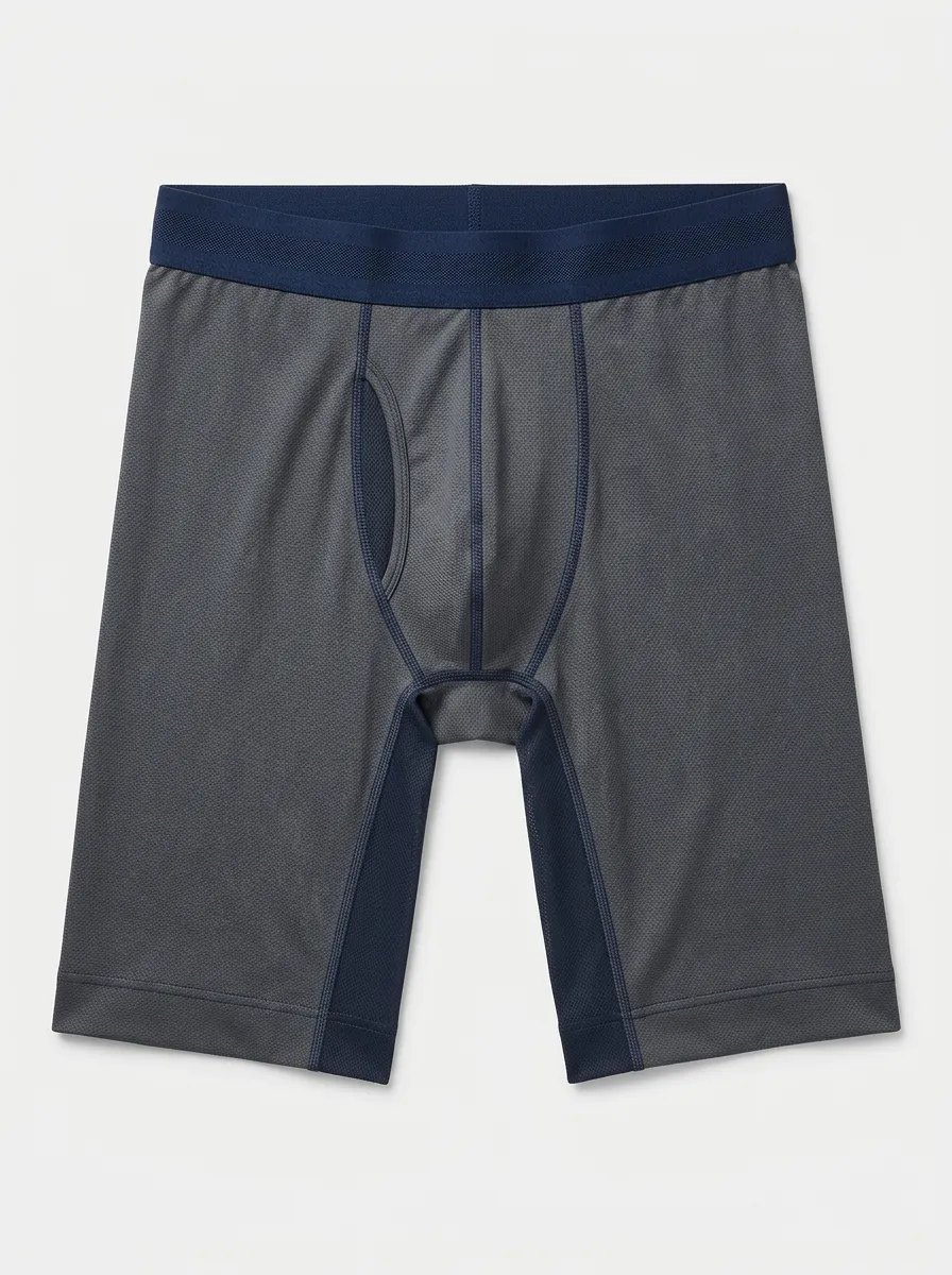 Men's Navy Blue Contrast Panel Boxer Briefs