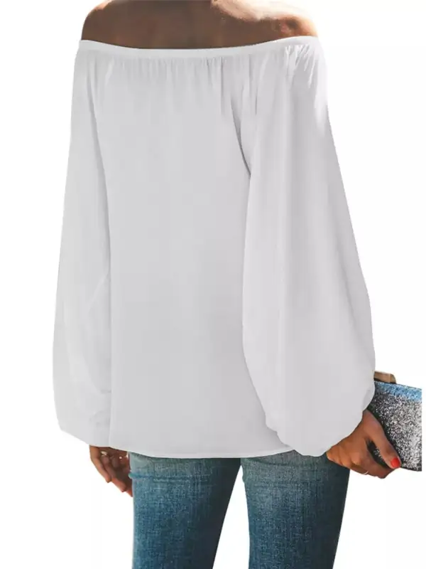 Shoulder Balloon Sleeve Blouse Plus