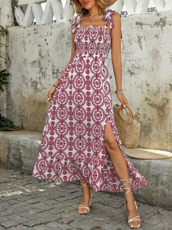 Everyday Tie Detail Smocked Dress