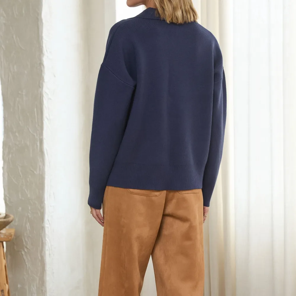Split Neck Sweater Top