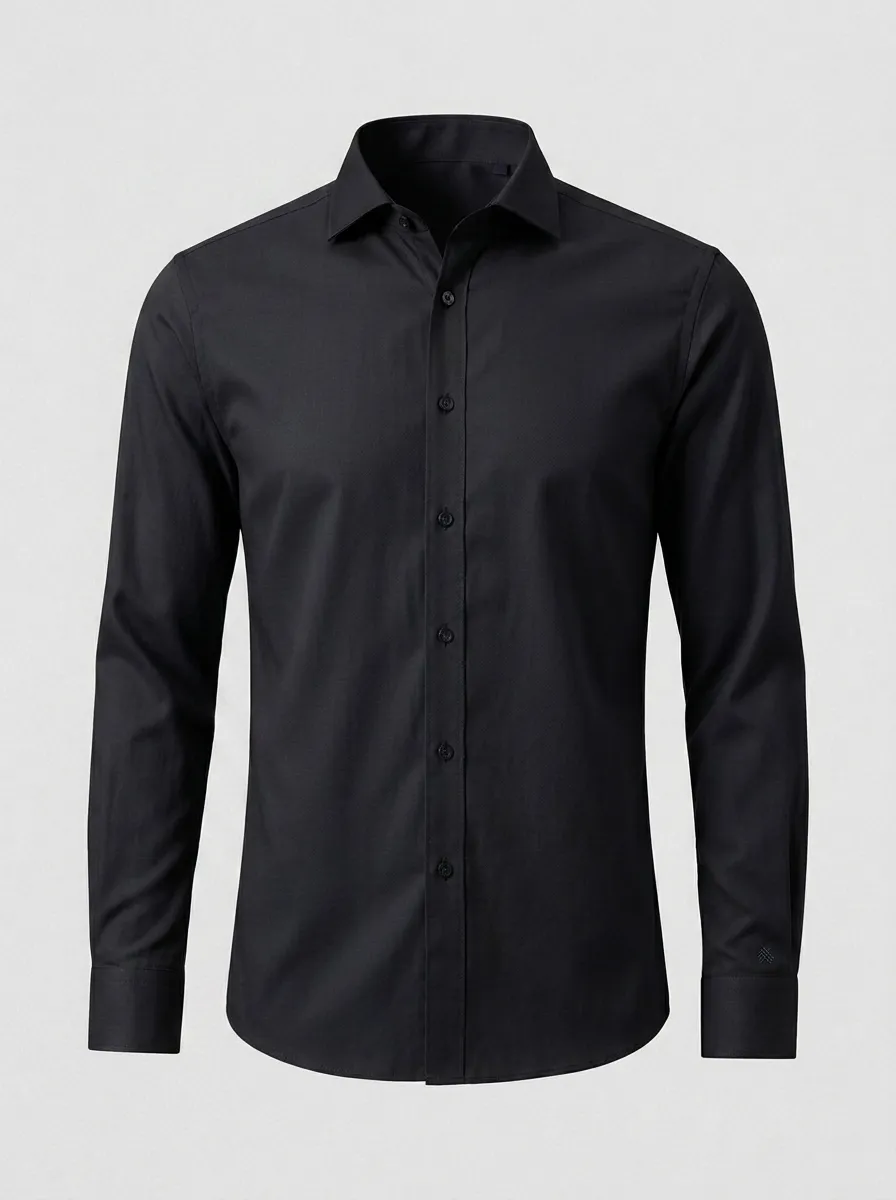 Men's Non-Iron Cotton Solid Light Blue Button-Down Shirt