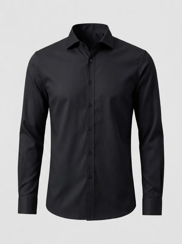 Men's Non-Iron Cotton Solid Light Blue Button-Down Shirt