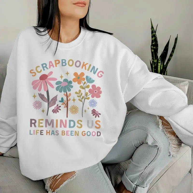Retro Wildflowers Scrapbooking Reminds Crafter Mom Scrapbook Women Sweatshirt