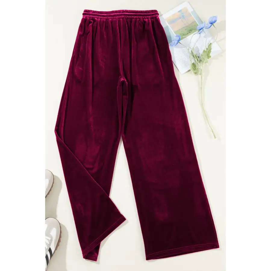 Drawstring Waist Wide Leg Active Pants