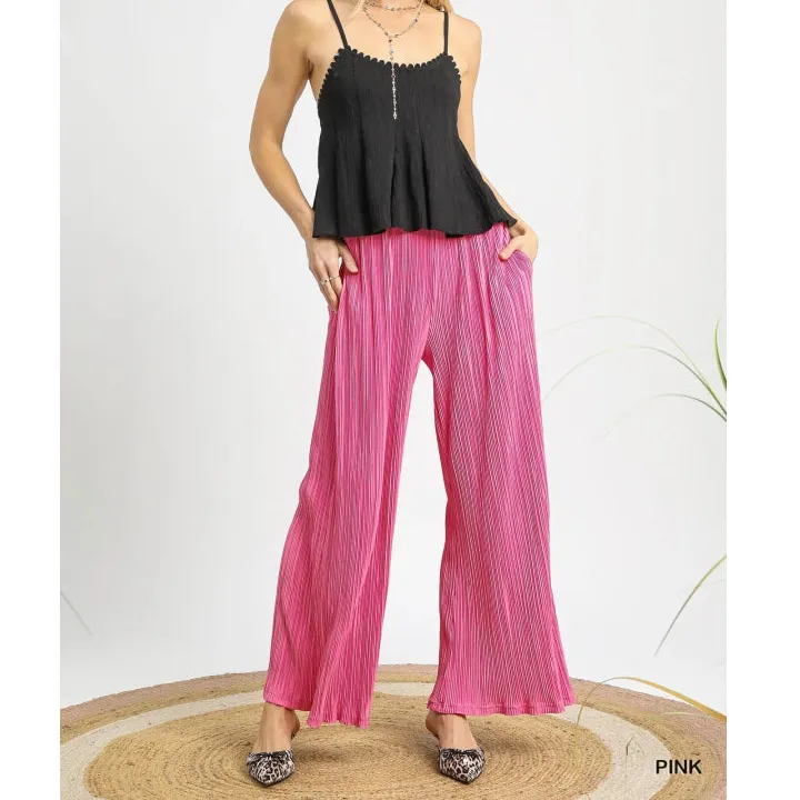 Wide Leg Textured Pants