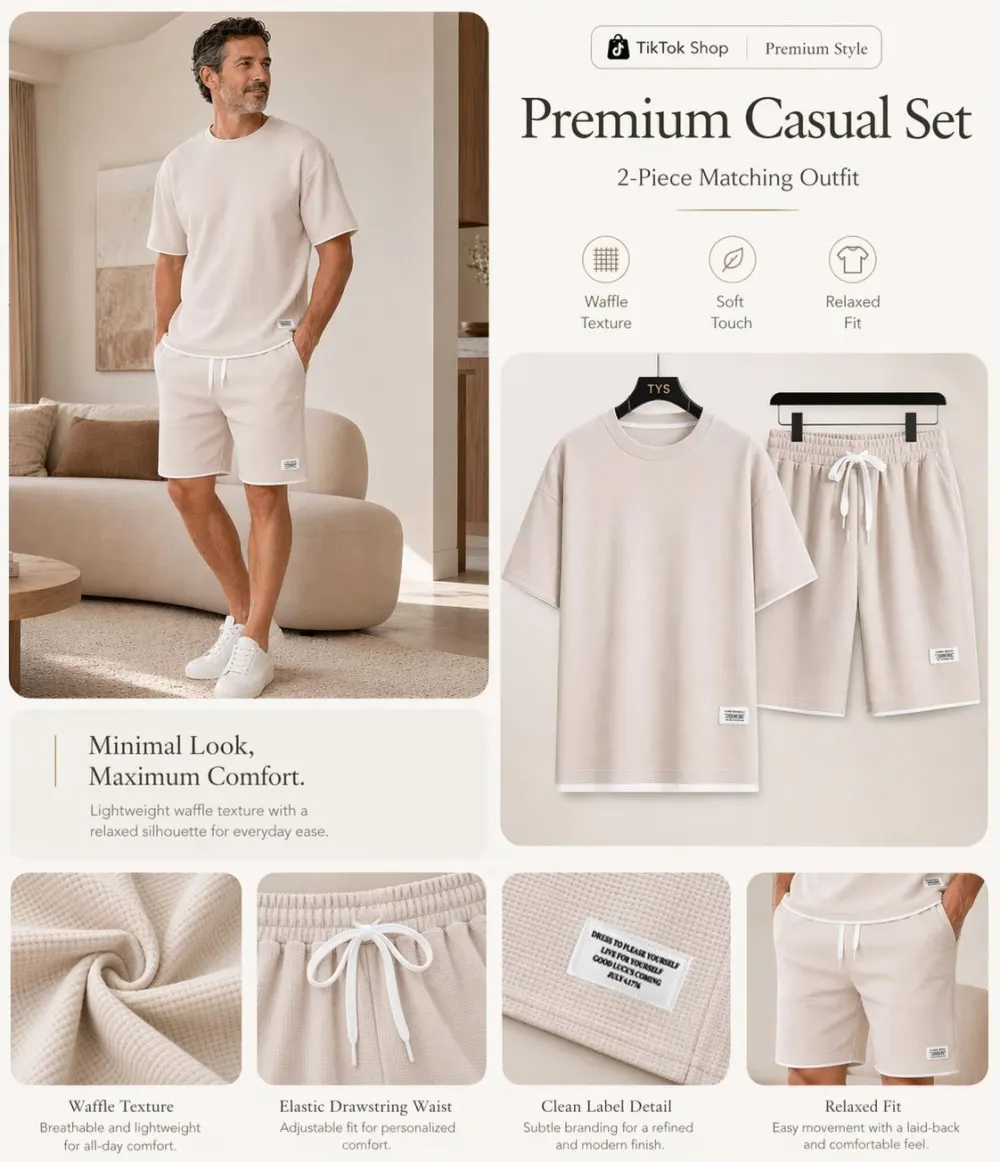 Men's Short-Sleeve T-Shirt & Drawstring Short Set Tank Top & Short 2-Piece Set