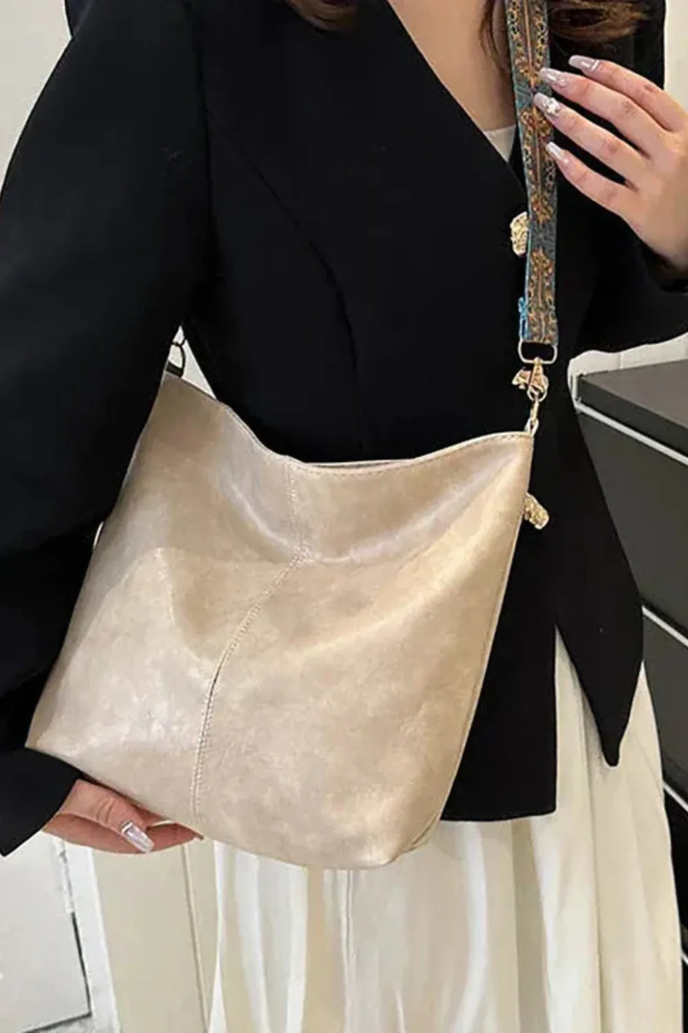 Leather Crossbody Shoulder Bag Adjustable Strap