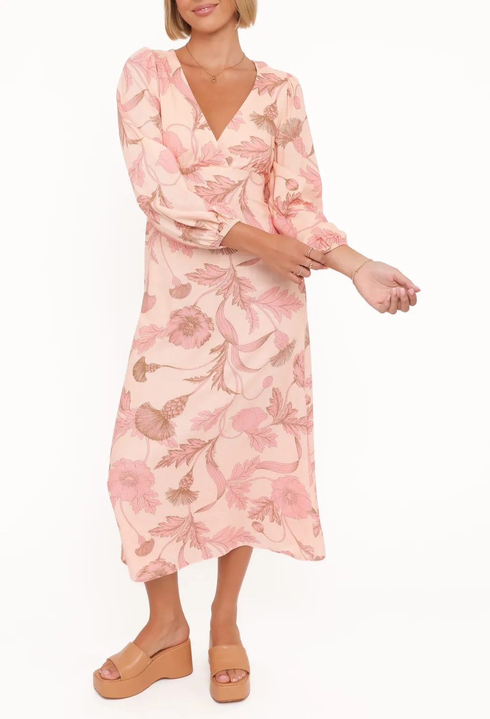 Long Sleeve V-Neck Maxi Dress
