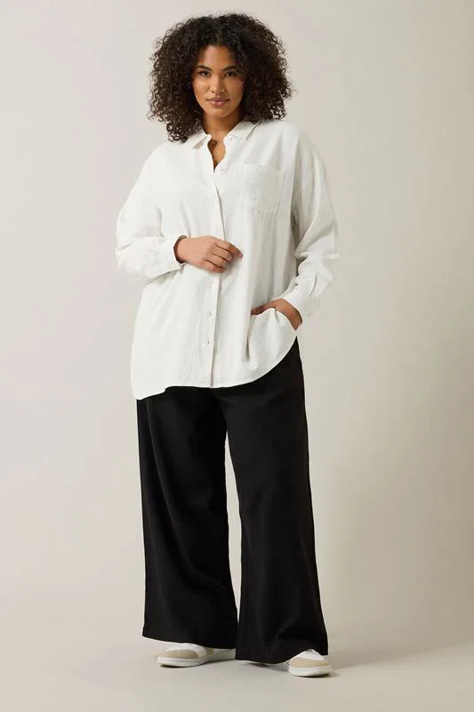 White Long Sleeve Premium Linen Shirt detail 2