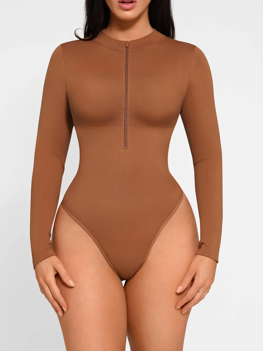 Seamless Front Zip Shaping Bodysuit