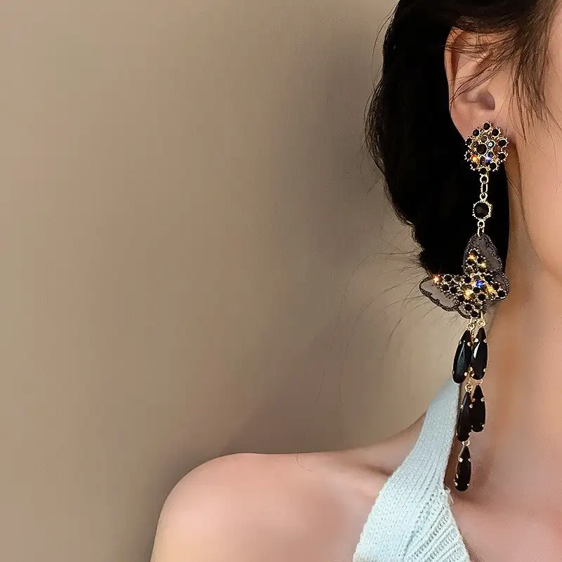 Butterfly Crystal Statement Earrings