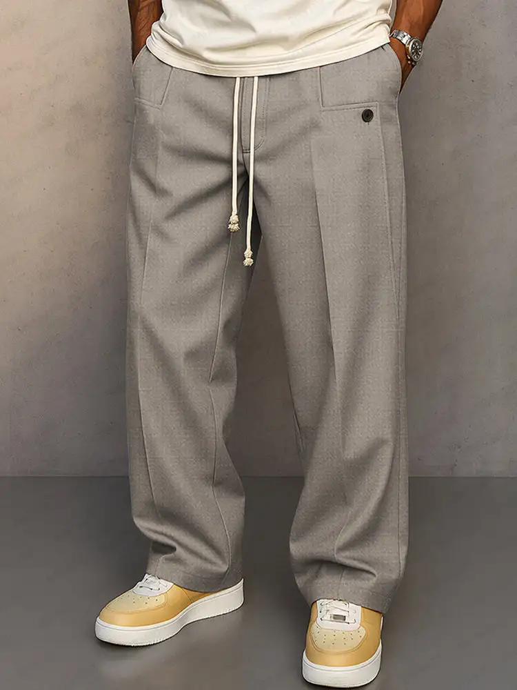 Relaxed Drawstring Waist Pants