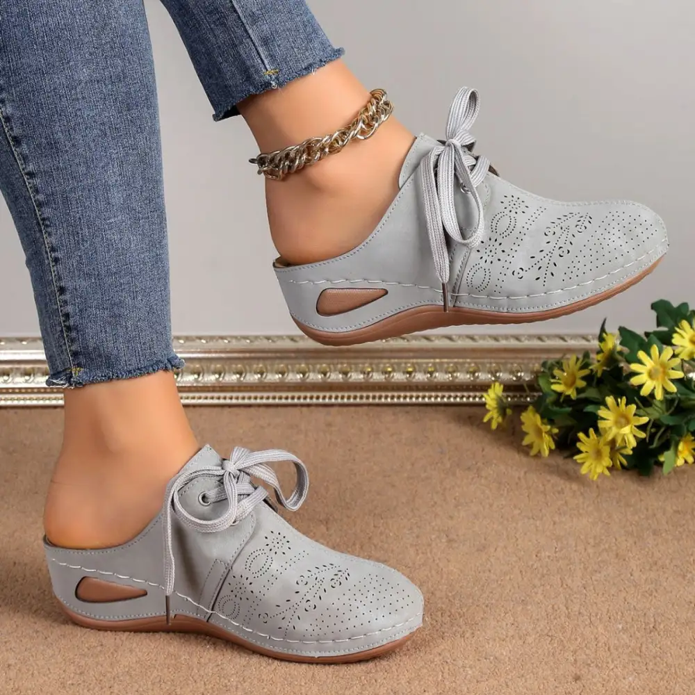 Lace Wedge Sandals
