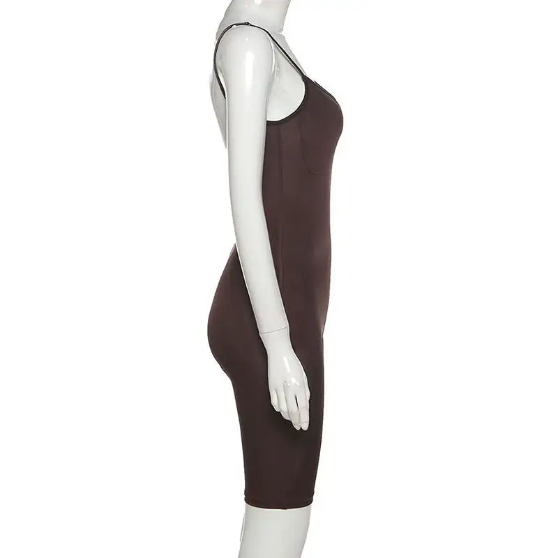 Seamless Spaghetti Strap Fitted Romper