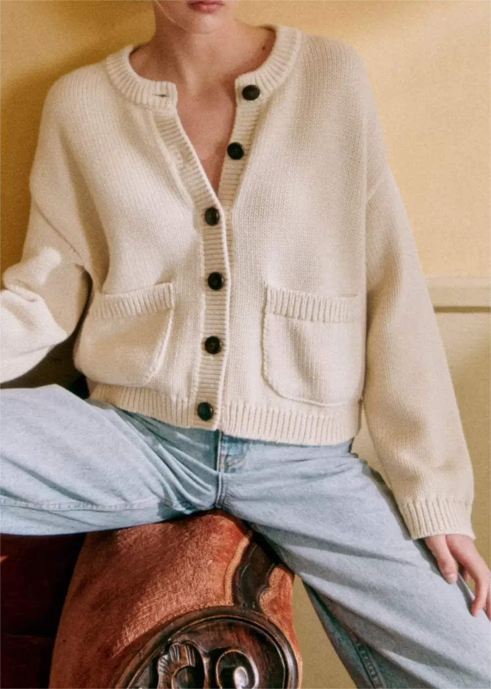 Brown Open Front Cardigan Sweater