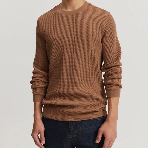 Men's Crew Neck Waffle Knit T-Shirt
