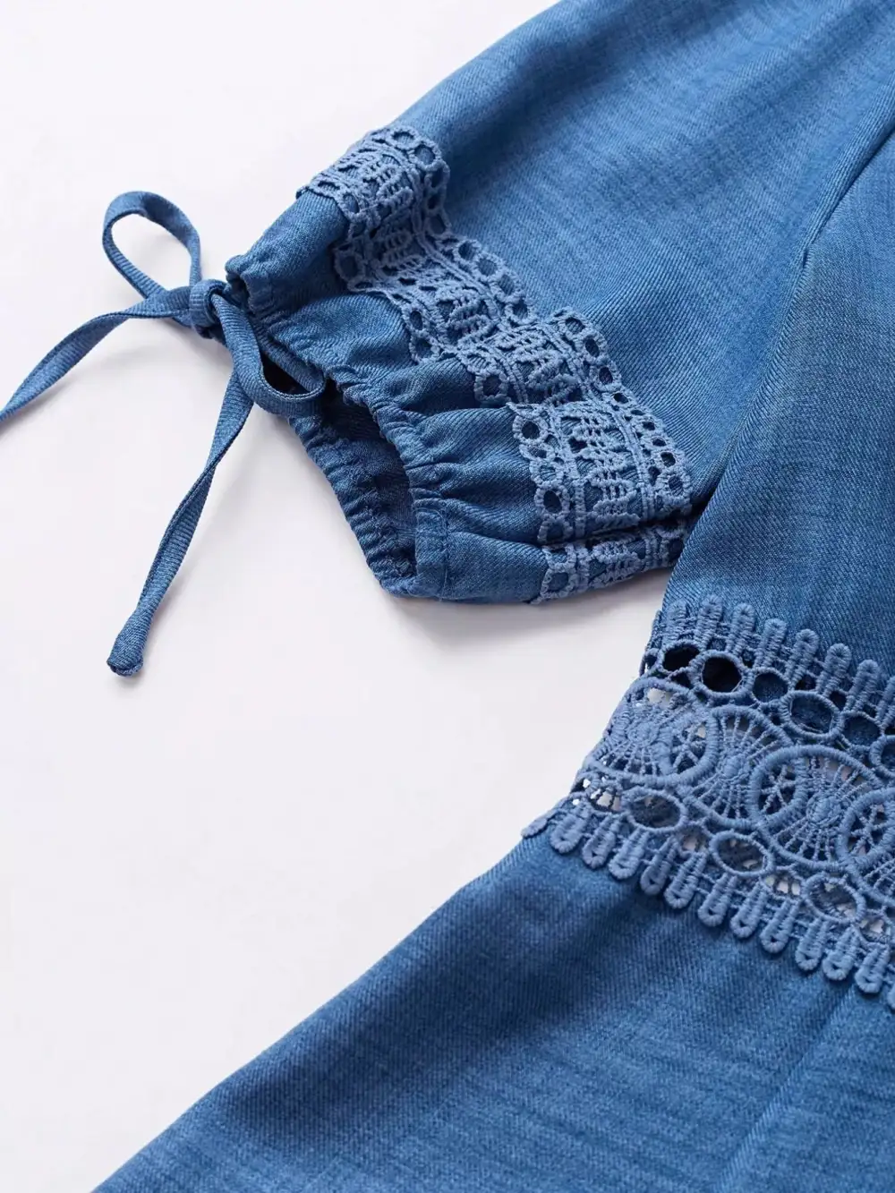 Modern Everyday Lace Detail V-Neck Mini Dress