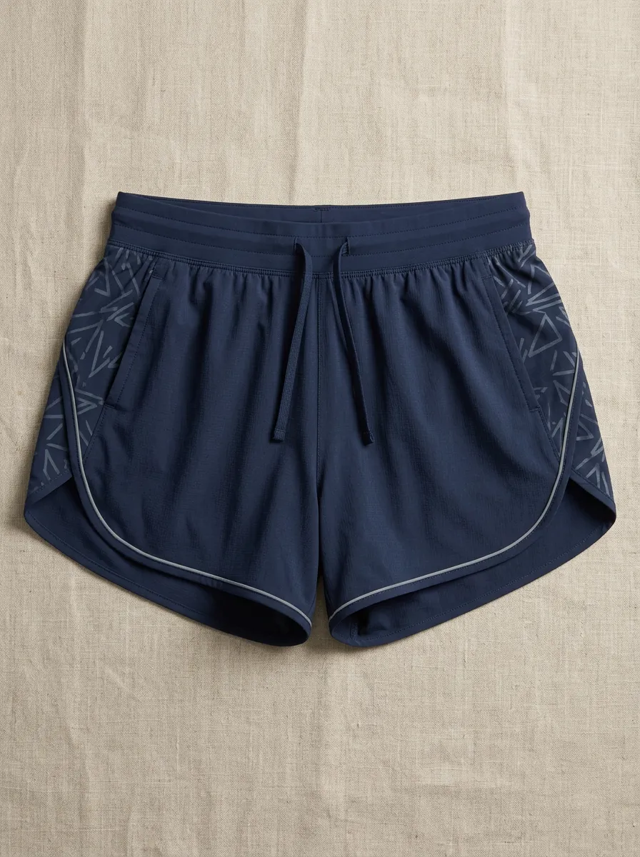 Women's Stride Athletic Fitness Geometric Pattern Printed Running Shorts