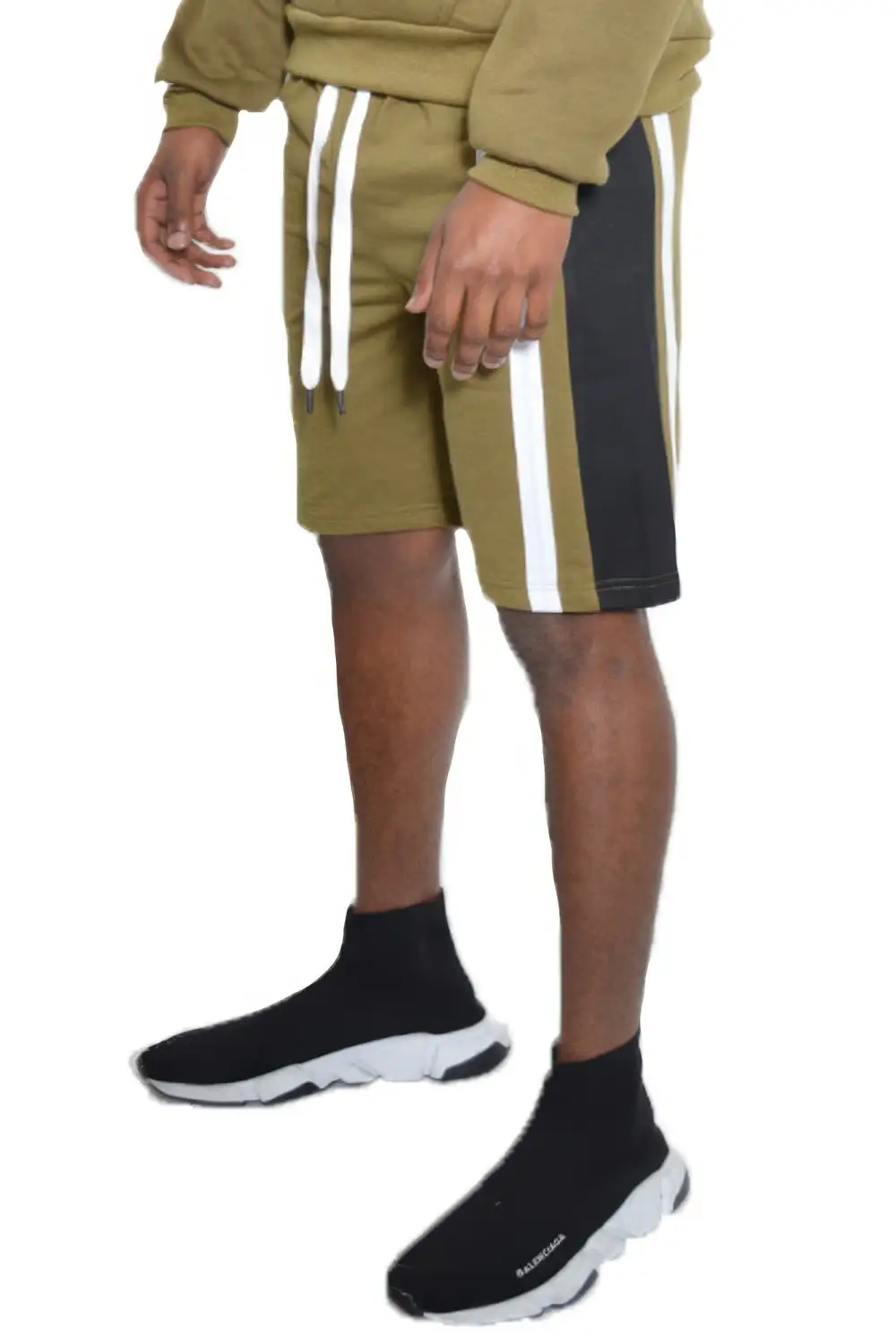 Men's Color Block Stripe Sweat Shorts