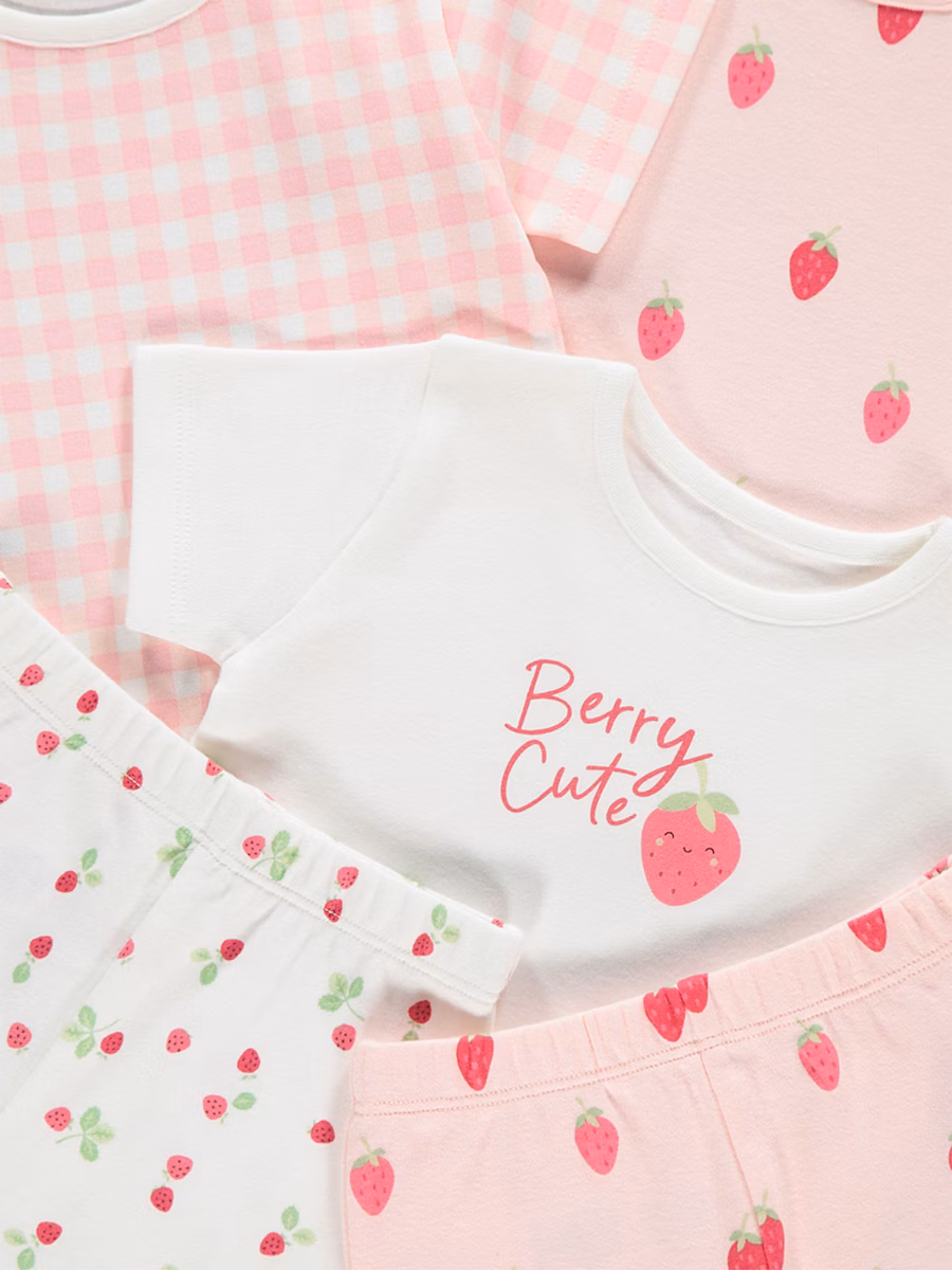 Strawberry Gingham Short Sleeve Pyjamas 3 Pack detail 1