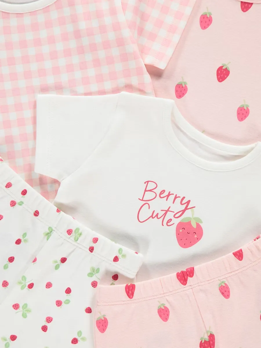 Strawberry Gingham Short Sleeve Pyjamas 3 Pack