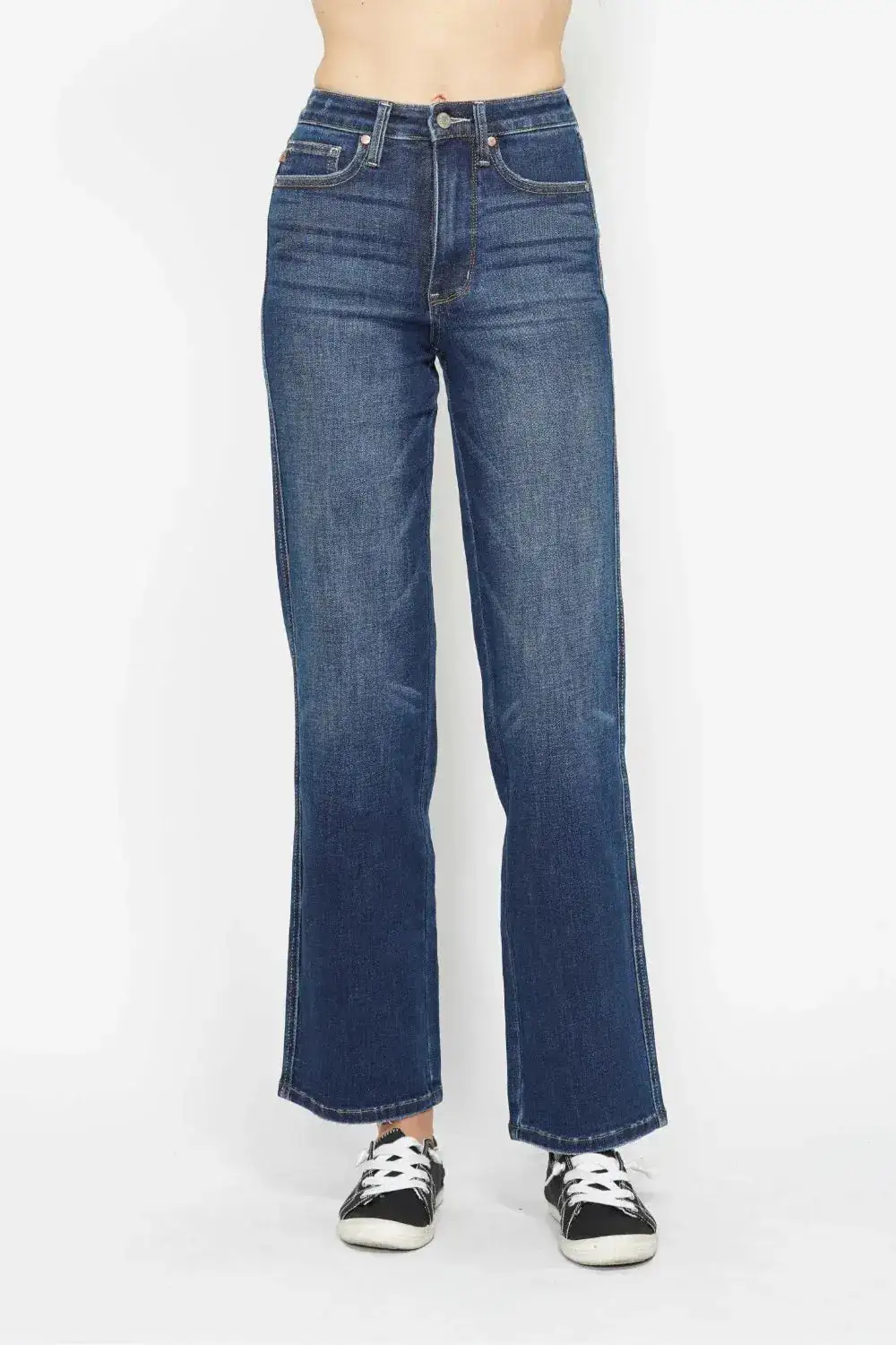 High-Waist Cotton Stretch Denim Jeans