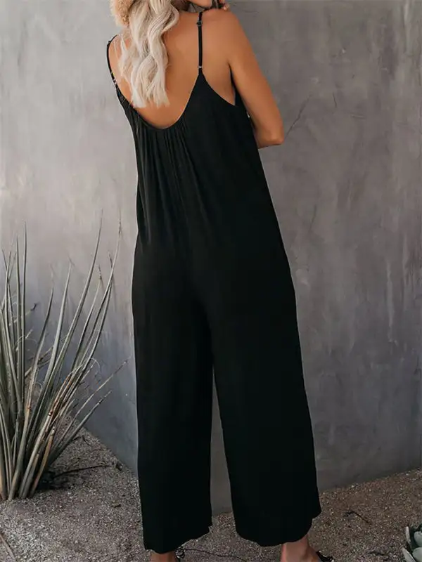 Trousers Clean Side Pocket Loose Spaghetti Accessory