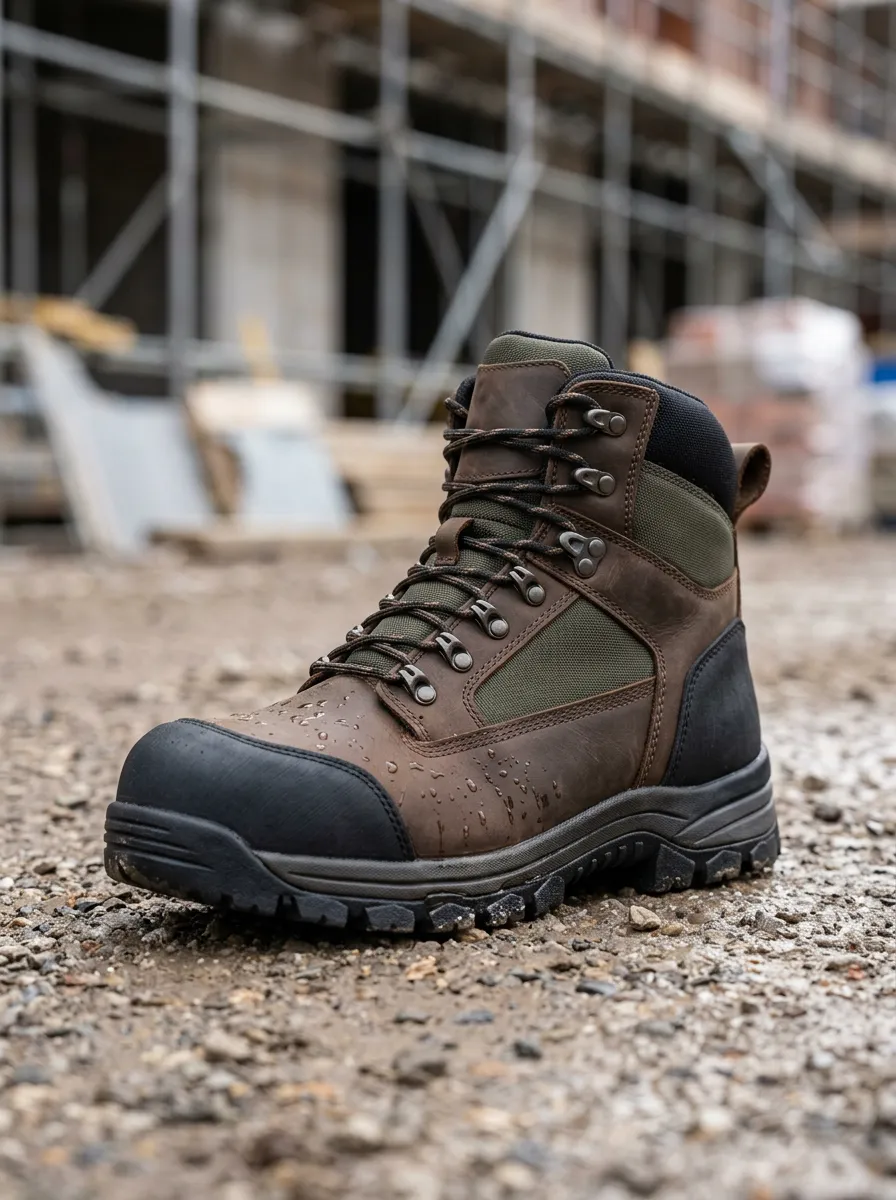 All-Terrain-Look Leather-Look Men's Waterproof Work Boots