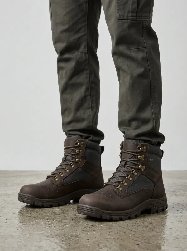 Men's Rugged Waterproof Hiking Inspired Graphic Detail Work Boots
