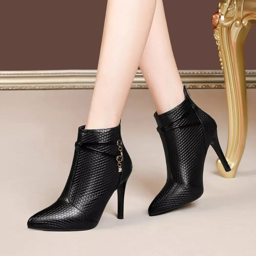 Pointed Toe Stiletto Ankle Boots