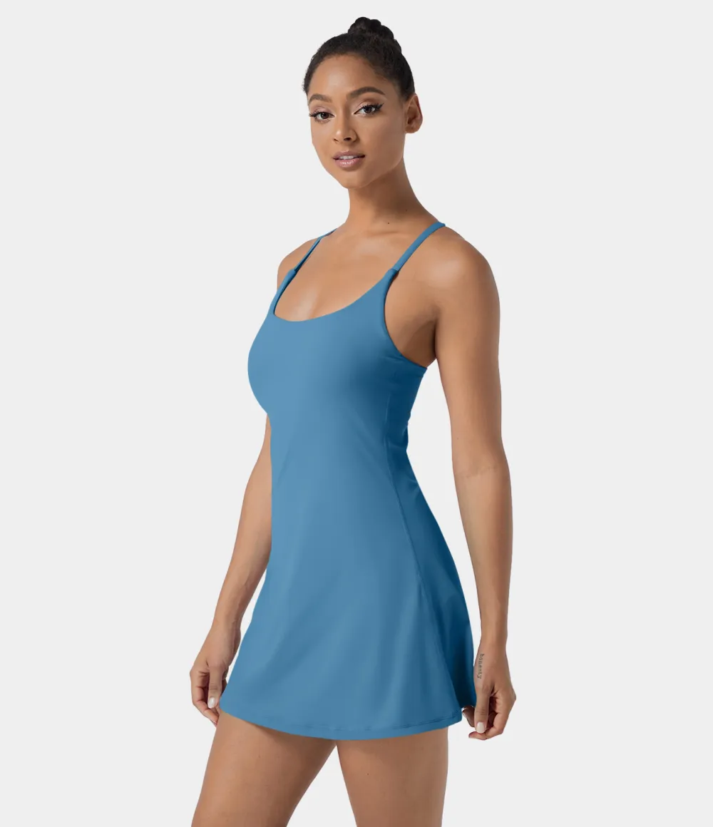 Softlyzero Airy Backless Cut Out 2-in-1 Pocket Cool Touch Mini Activity Dress