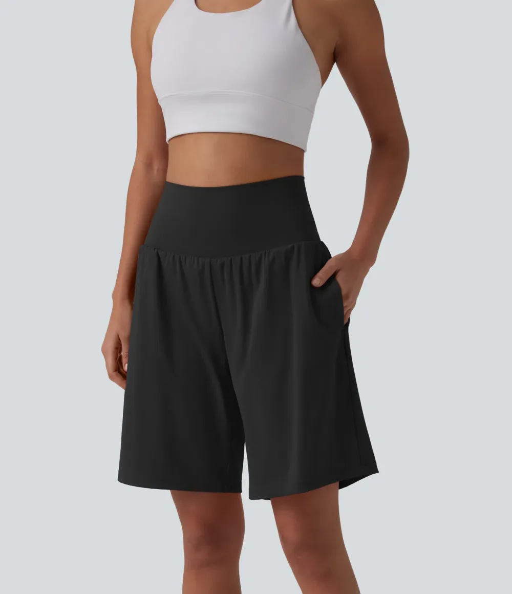 SoftlyZero Airy Super High Waisted 2-in-1 Cool Touch Yoga Shorts 9