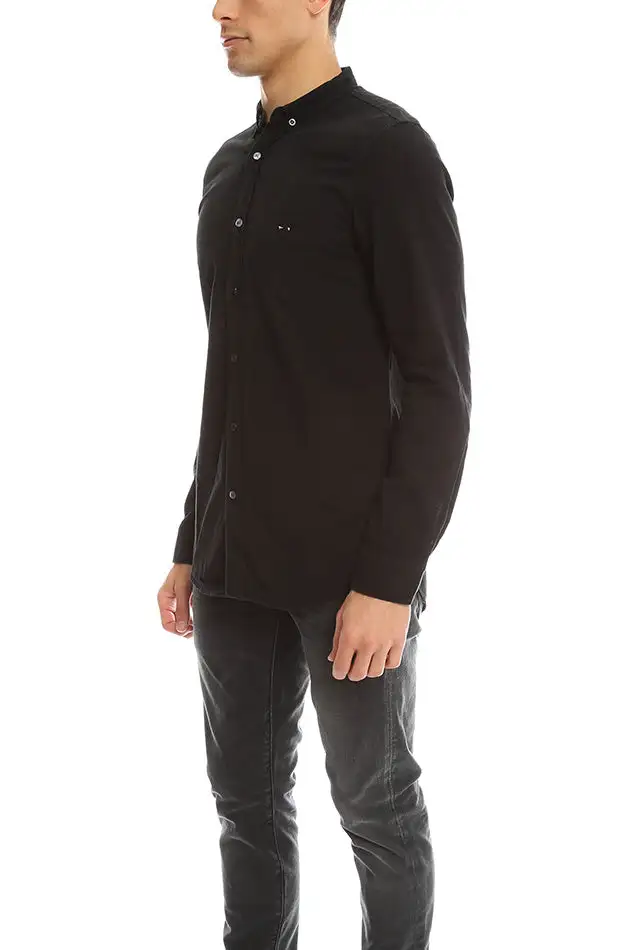 Button Down Cotton Pocket Shirt