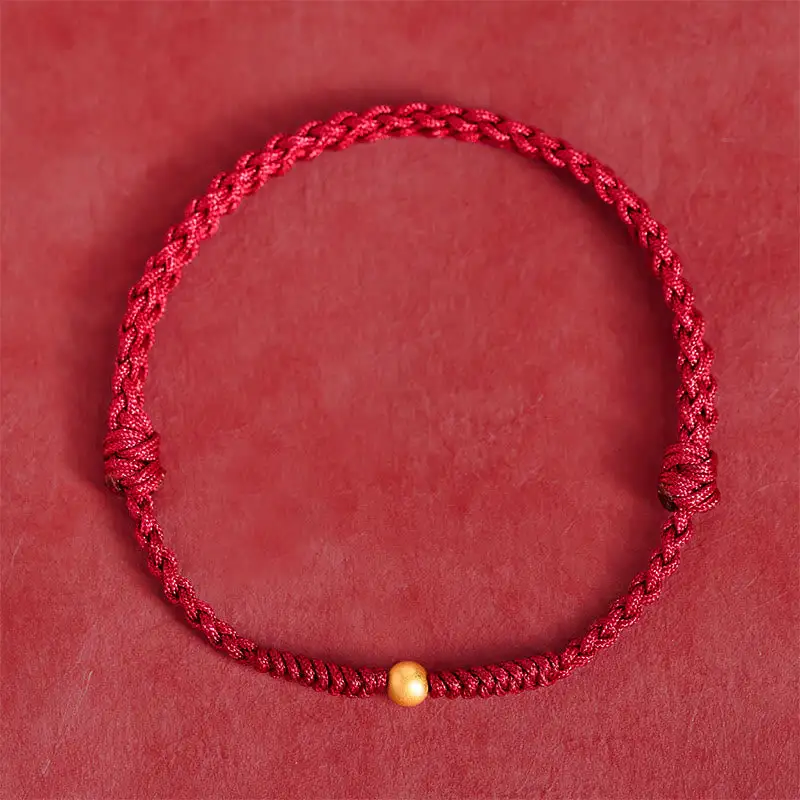 Sterling Silver Plated Single Bead Braided Rope Bracelet Anklet