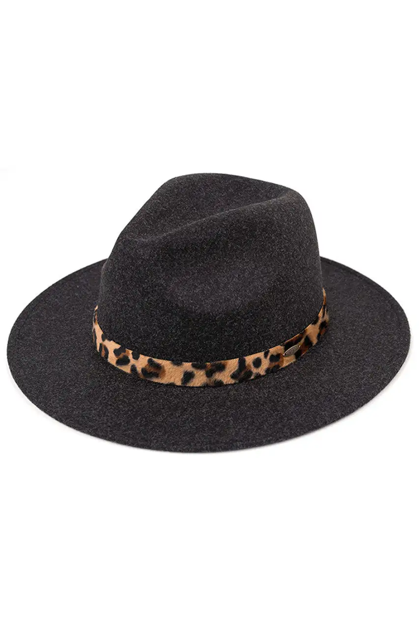 Vegan Felt Heather Leopard Hat