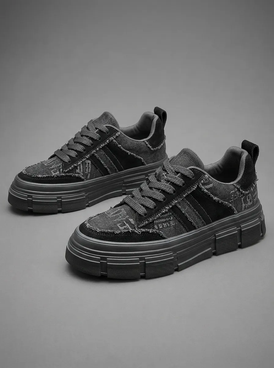 Men's Streetwear Patchwork Patterned Casual Skate Shoes