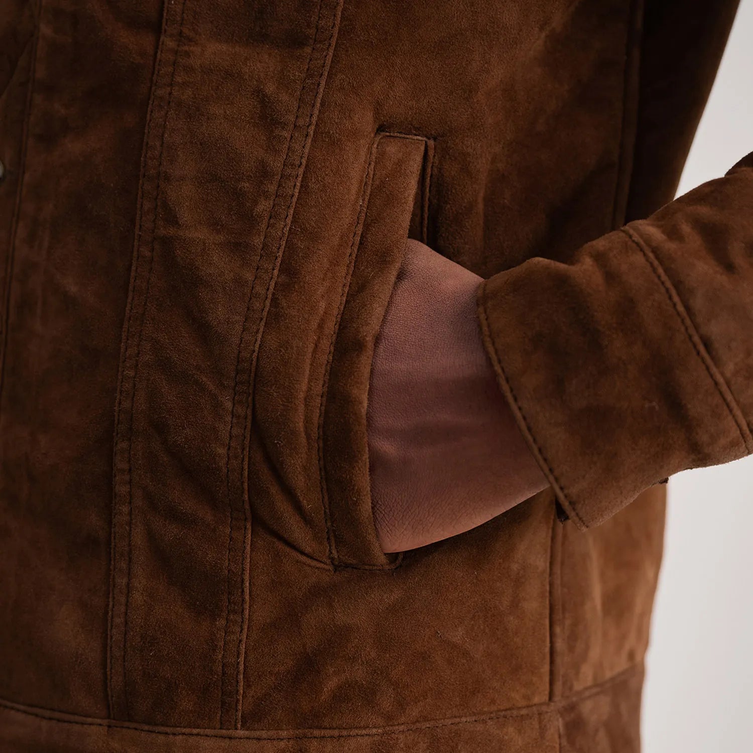 Men's Suede Shearling Trucker Jacket