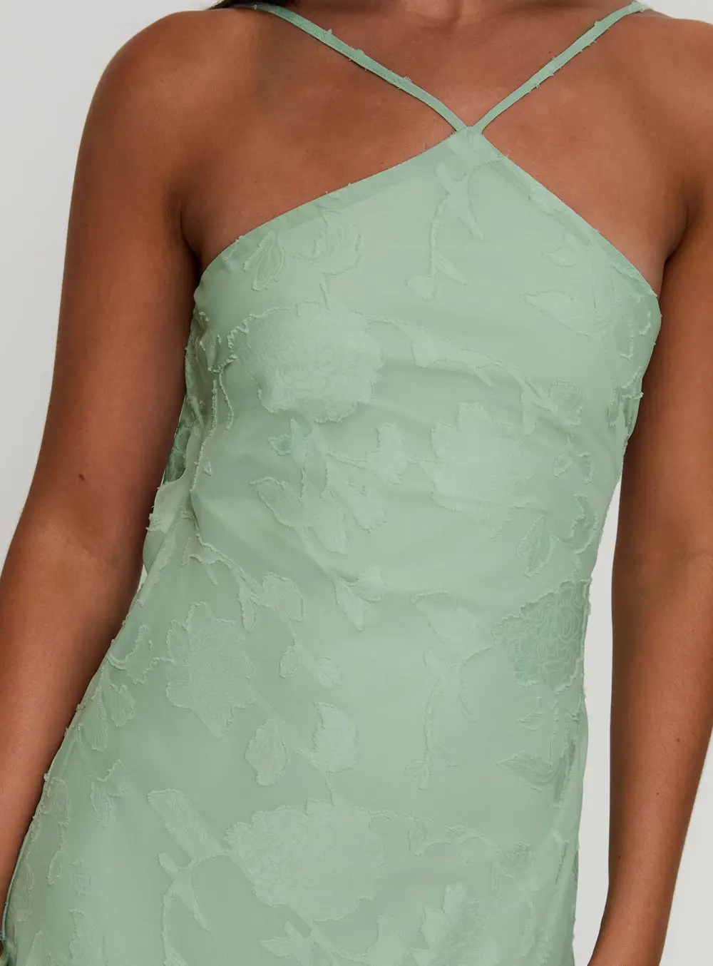 Wrap Effect Halter Maxi Dress