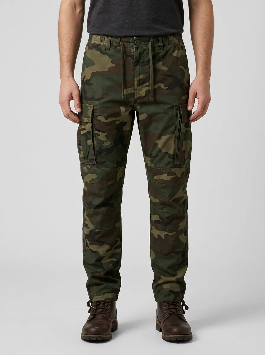 Men's Military Style Camouflage Printed Cargo Pants