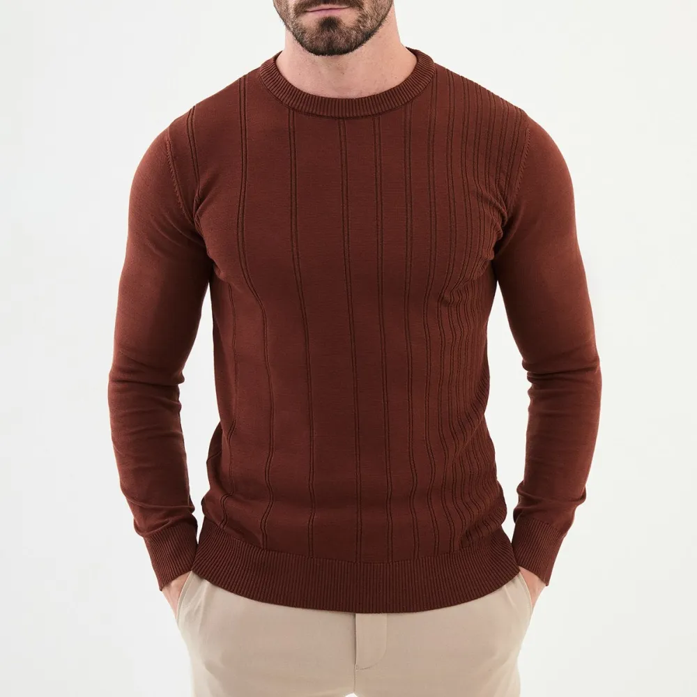 Timeless Long Sleeve Slim Fit Cotton Knit Sweater