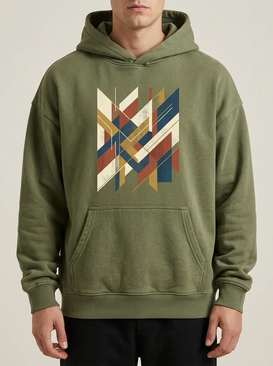 Men's Geometric Abstract Print Hoodie
