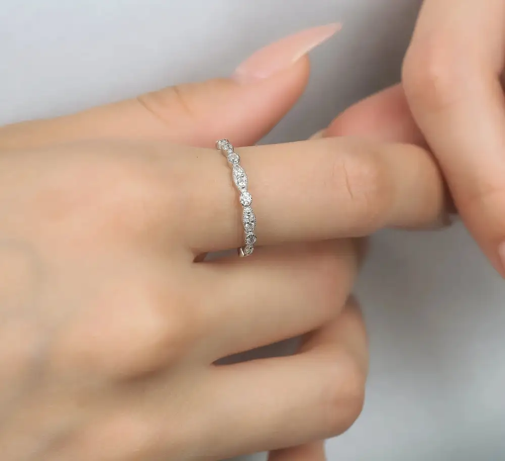 Solid Gold Minimalist Natural Diamond Ring