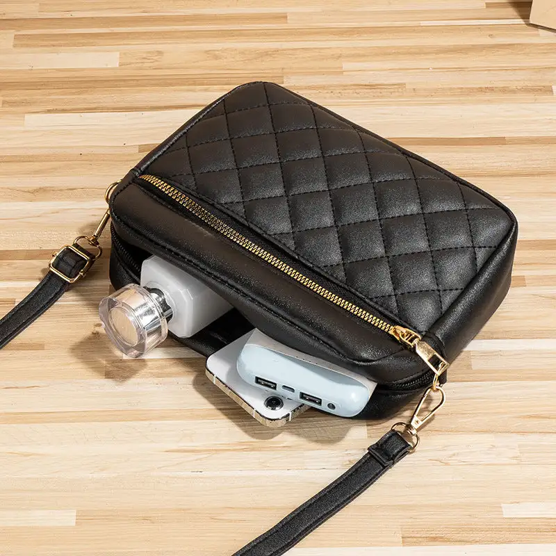 Minimal Roomy Textured Crossbody Bag
