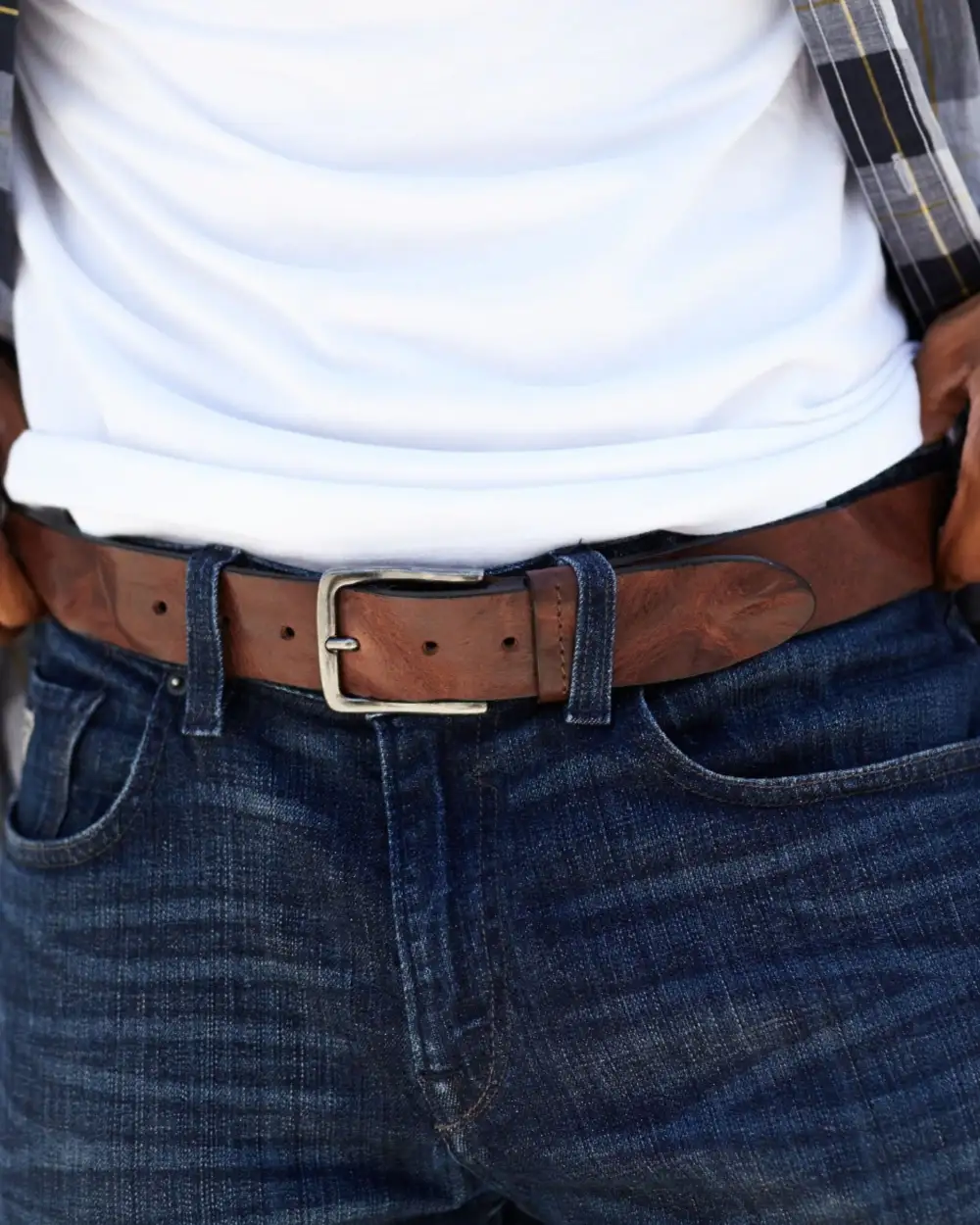 Classic Rugged Leather Waist Belt
