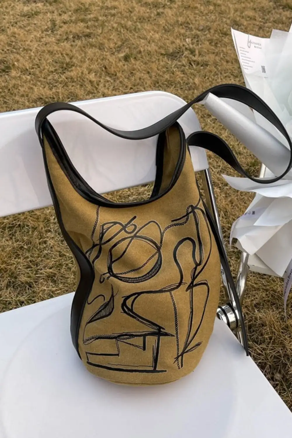 Urban Accessory: Trendy Canvas Bucket Messenger Bag