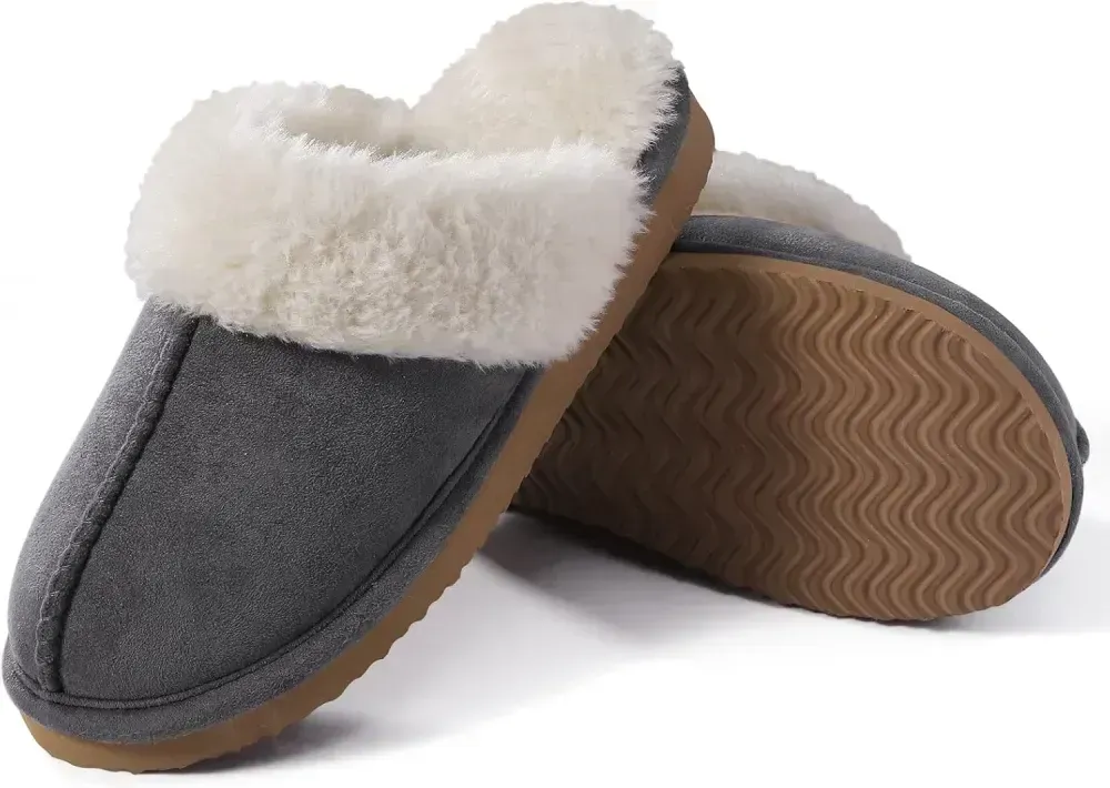 Litfun Women's Fuzzy Memory Foam Slippers Fluffy Winter House Shoes Indoor and Outdoor