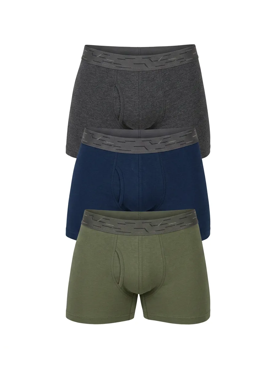 Western Elastic-Waistband Men's Three-Pack Boxer Briefs