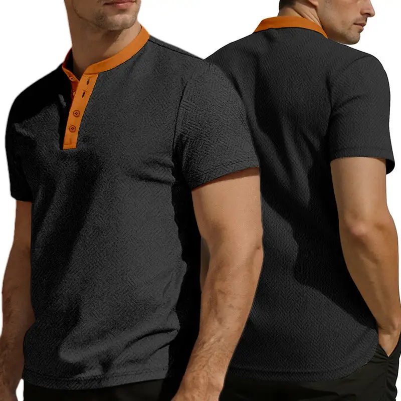Jacquard Short Sleeve Polo Shirt