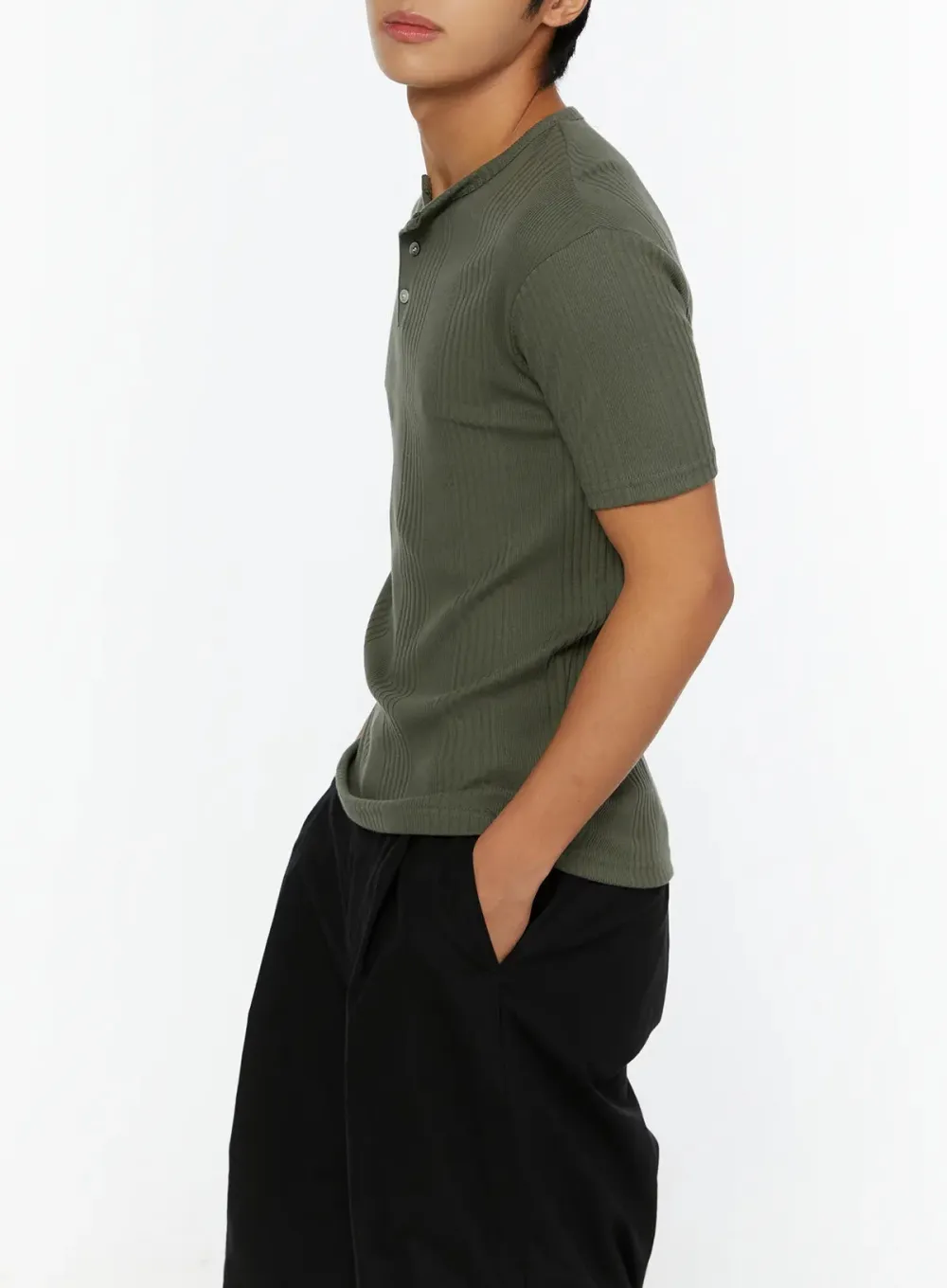 Men's Slim Fit Ribbed T-Shirt