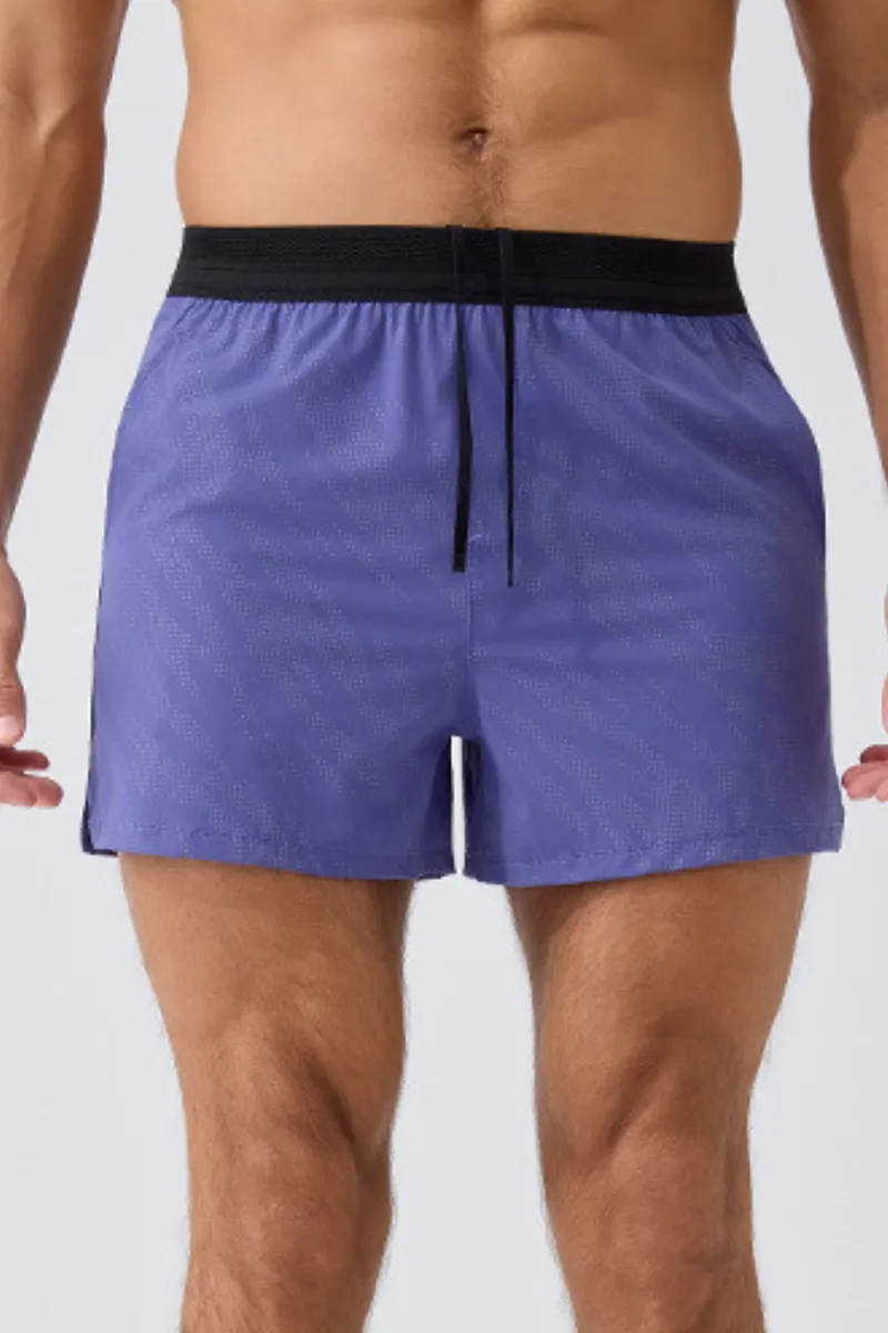 Storage Pocket Dual Layer Reflective Detail Athletic Shorts